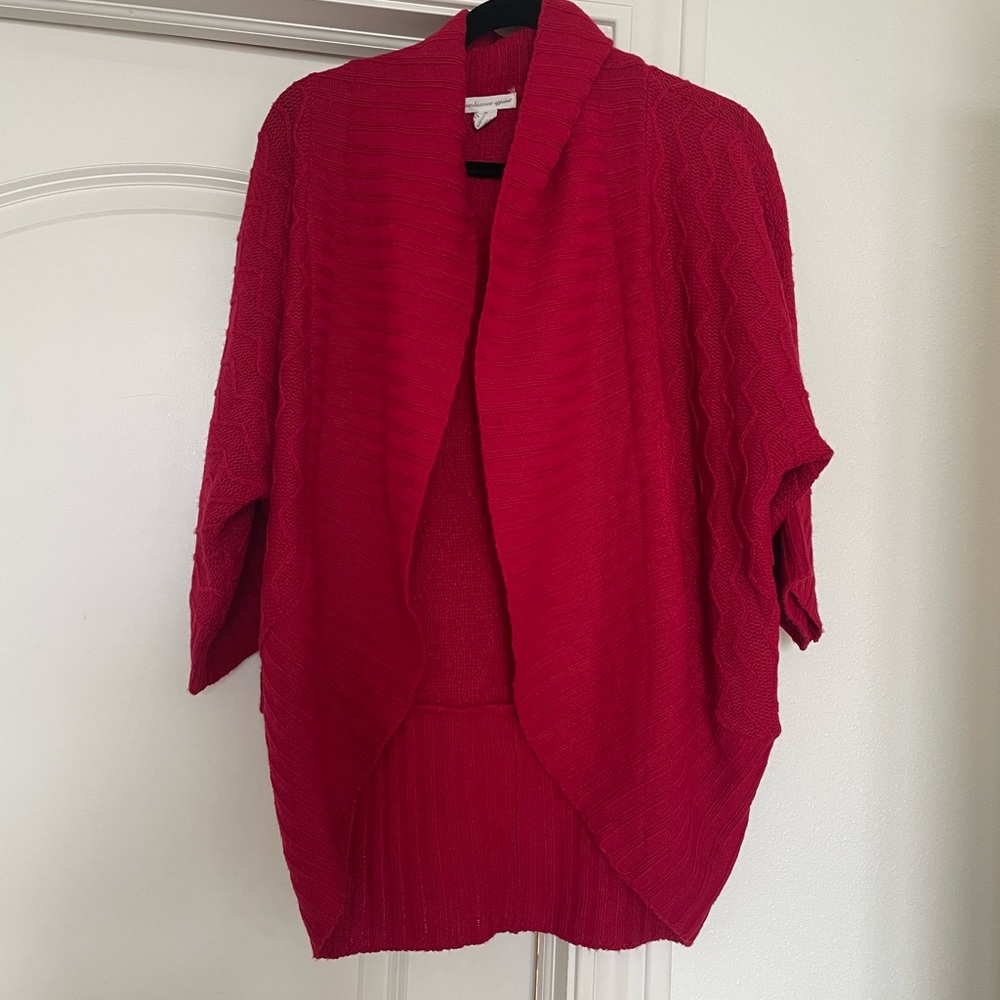 Red cardigan